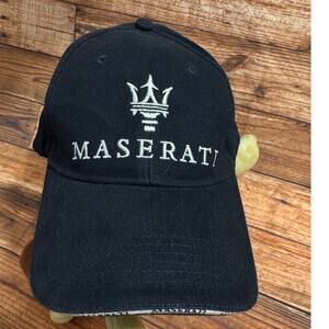 Maserati Hat Cap Strap Back Mens One Size Blue Baseball Embroidered Logo